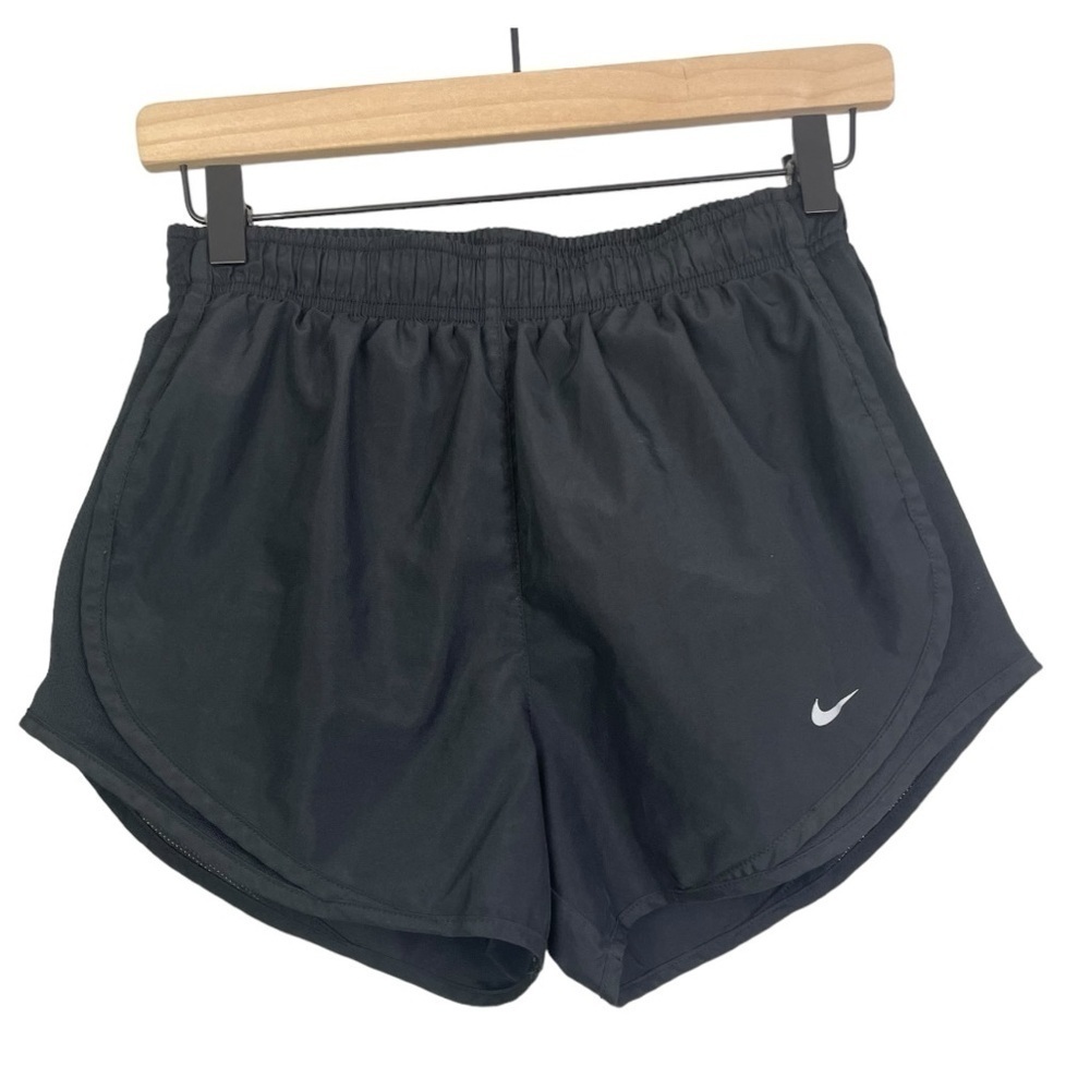 Nike Black Athletic Shorts with White Swoosh